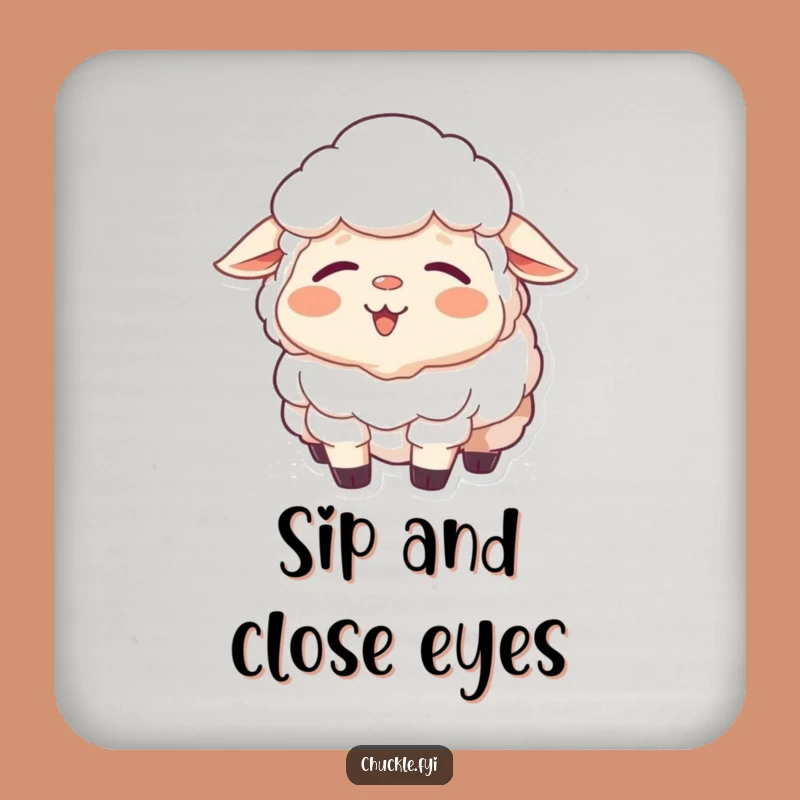 Funny Sheep Coaster: Sleepy Yawn Protection, Contented Decor Gift