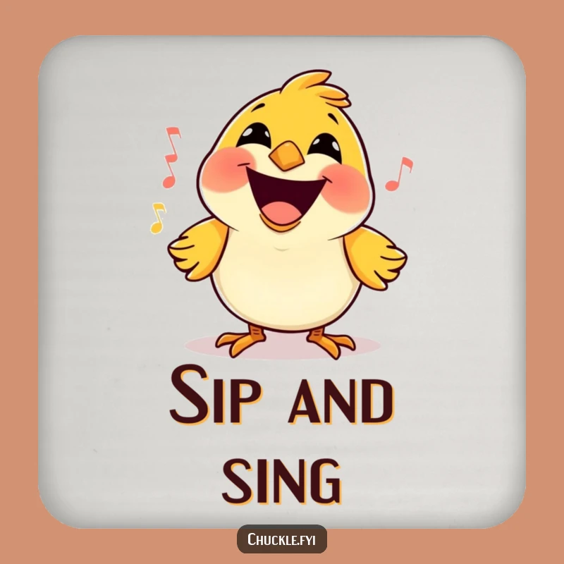 Funny Bird Song Drink Coaster: Cartoon Aviary Protector for Cheerful Tables