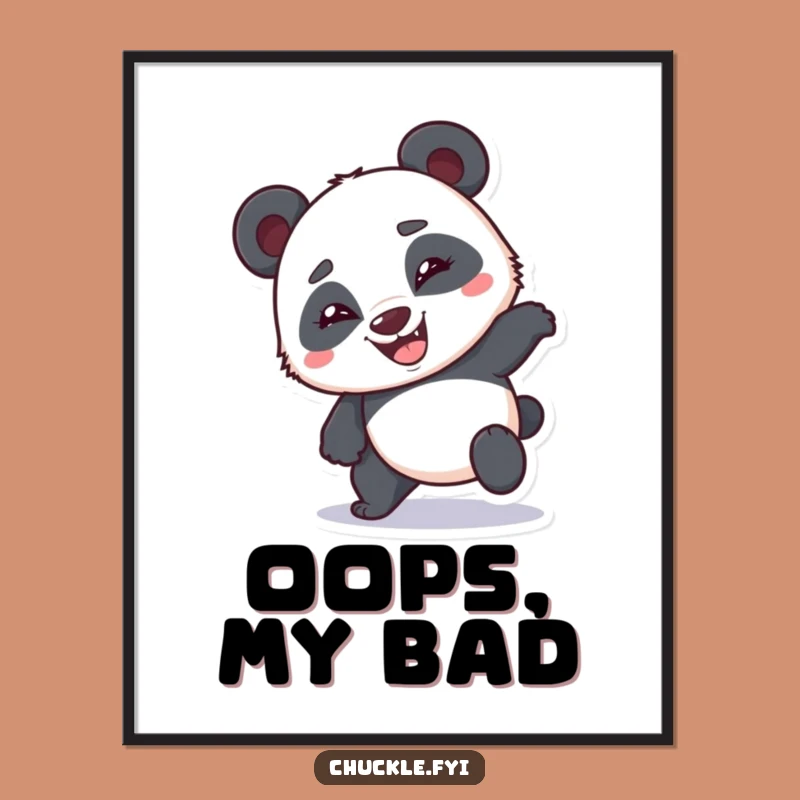 Funny Bumbling Panda Poster: Add Goofy Charm to Your Walls, Hilarious Decor