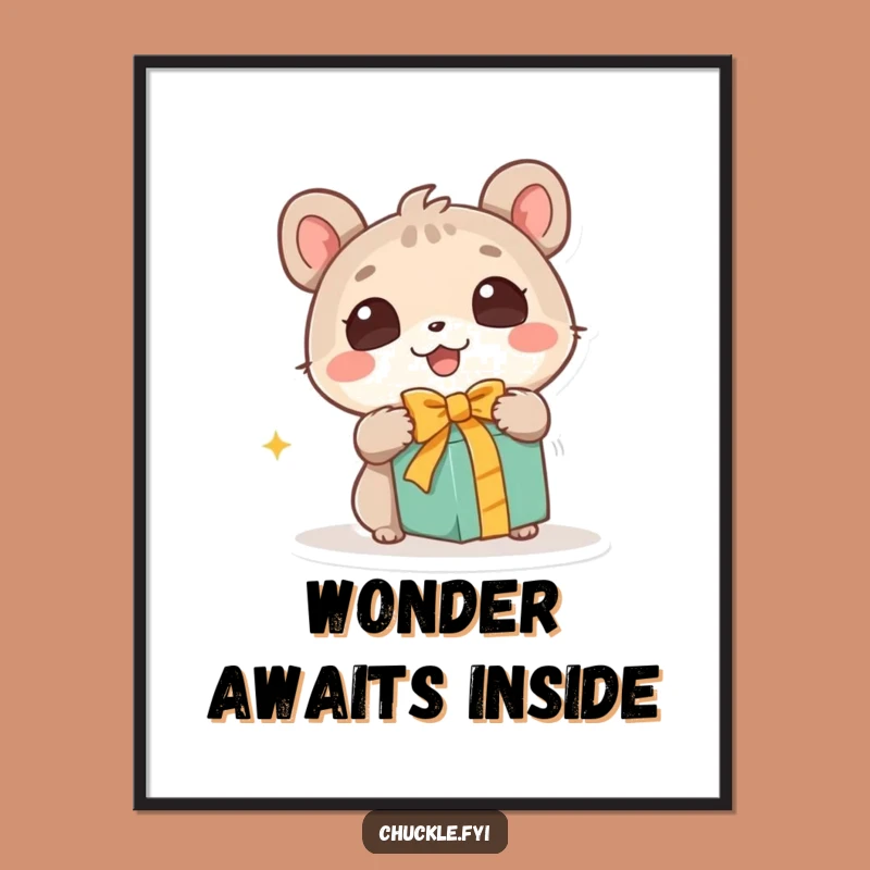 Funny Gift Surprise Animal Poster: Wonder and Excitement Art, Perfect Gift