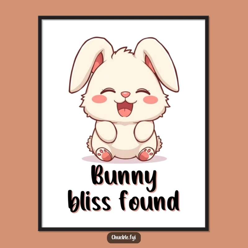 Funny Giggling Bunny Poster: Hilarious Bunny Art for a Delightful Space
