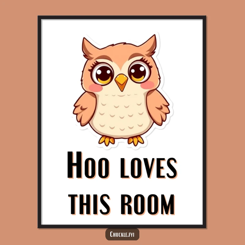 Funny Owl Poster: Jovial Hooting Art, Wide-Eyed Delight, Wall Decor