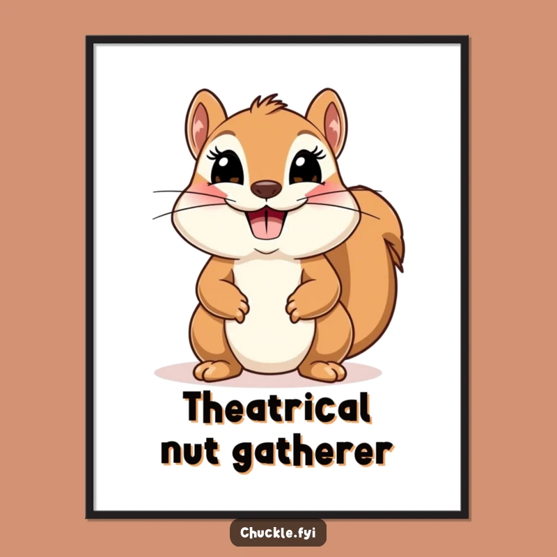 Funny Squirrel Bow Poster - Comical Theatrical Art for Whimsical Spaces