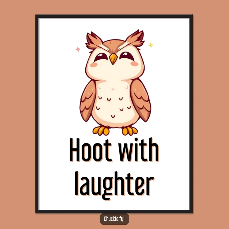 Funny Kawaii Owl Poster, Bring Wise Joy to Your Walls!