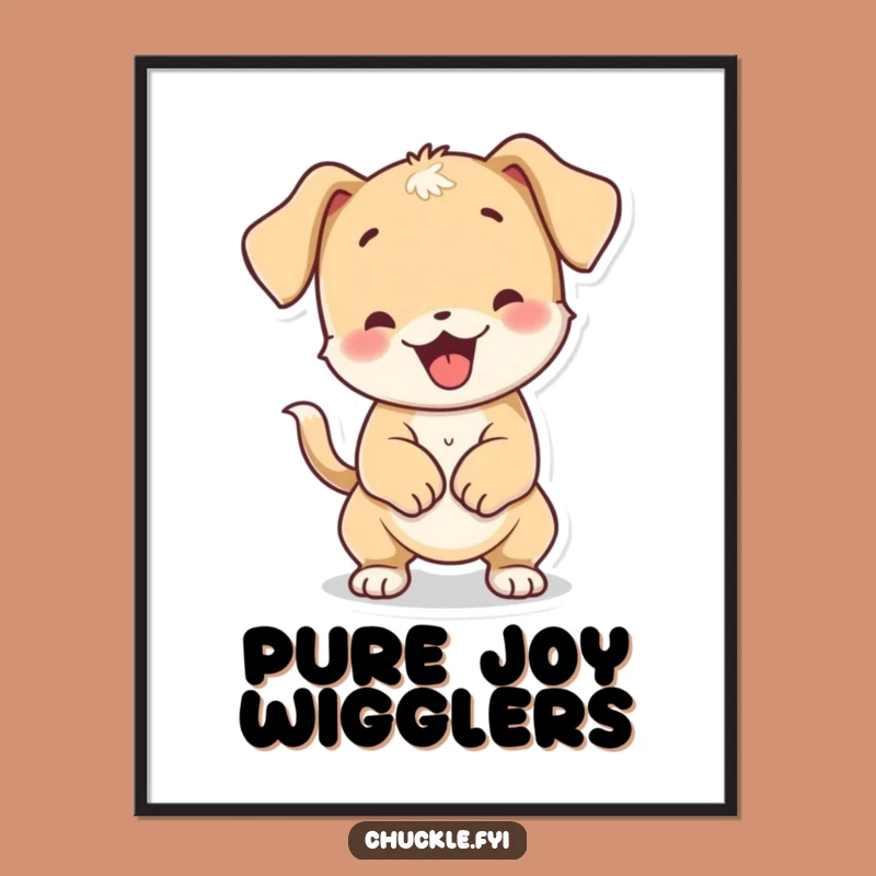 Funny Wiggly Puppy Poster: Adorable Wall Art for Dog Lover Homes
