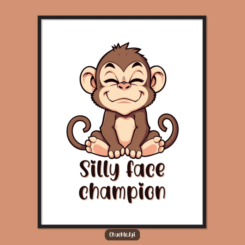 Funny Monkey Grimace Poster: Inject Humor into Your Decor