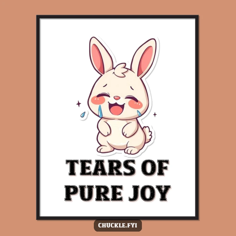 Funny Bunny Laugh Poster: Joyful Art - Cheerful Gift!