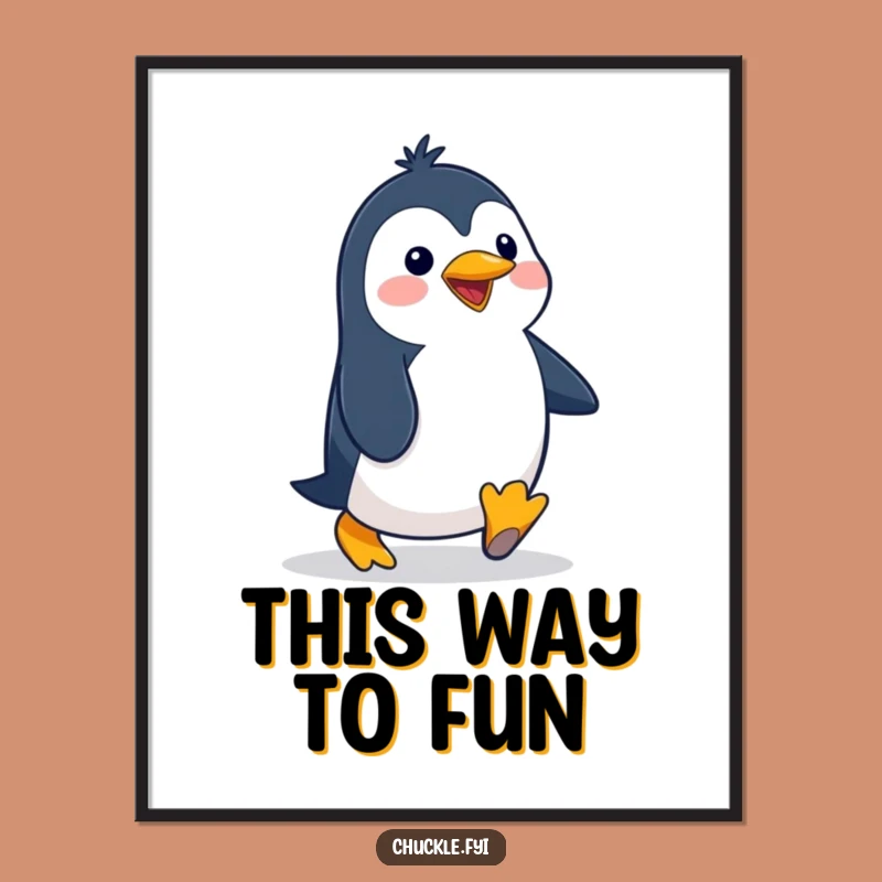 Funny Penguin Poster: Amusing Cartoon Character Art for Whimsical Wall Decor