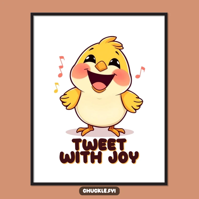 Funny Bird Song Poster Print: Joyful Cartoon Wall Art for Happy Spaces