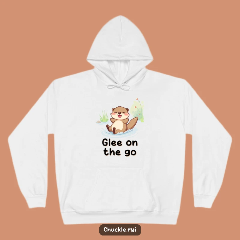 Cozy Funny Joyful Otter Sliding Hoodie: Warm Up with Playful Glee, Perfect Funny Gift
