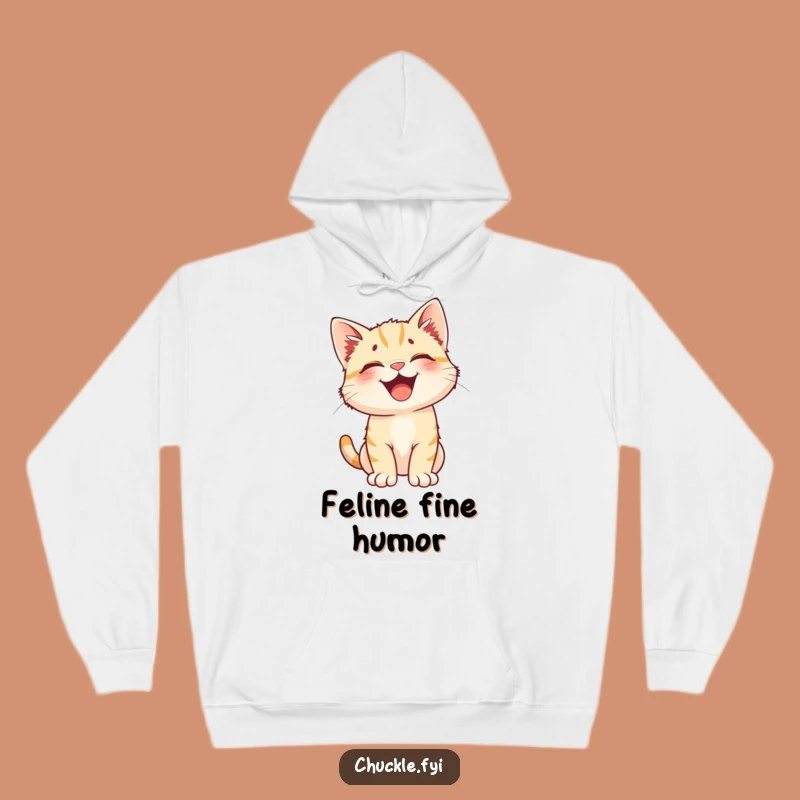 Funny Kitten Laugh Hoodie - Cozy Perked Ears, Happy Cat, Warm Funny Gift