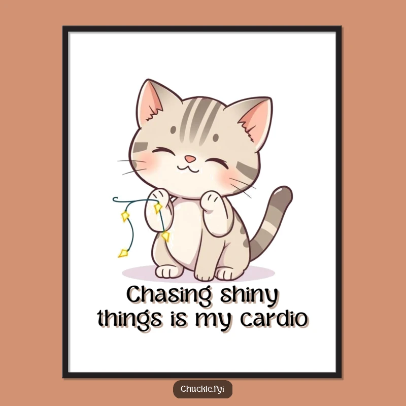 Free Printable Cat Art: Twinkling Pursuit! Whimsical Downloadable Wall Art for a Cozy Vibe!