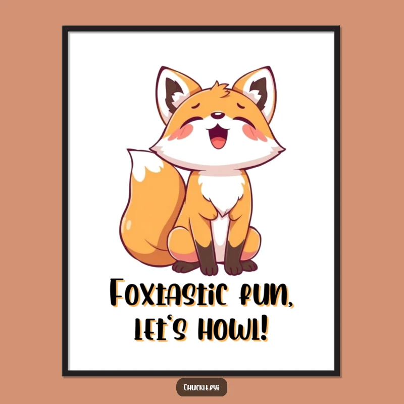 Free Printable Funny Wall Art: Howling Fox Decor, Hilarious Downloadable Art for Walls