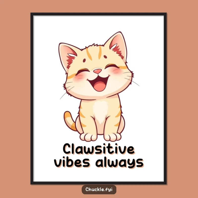 Free Printable Kitten Art - Laughing Feline, Downloadable Decor for Smiles