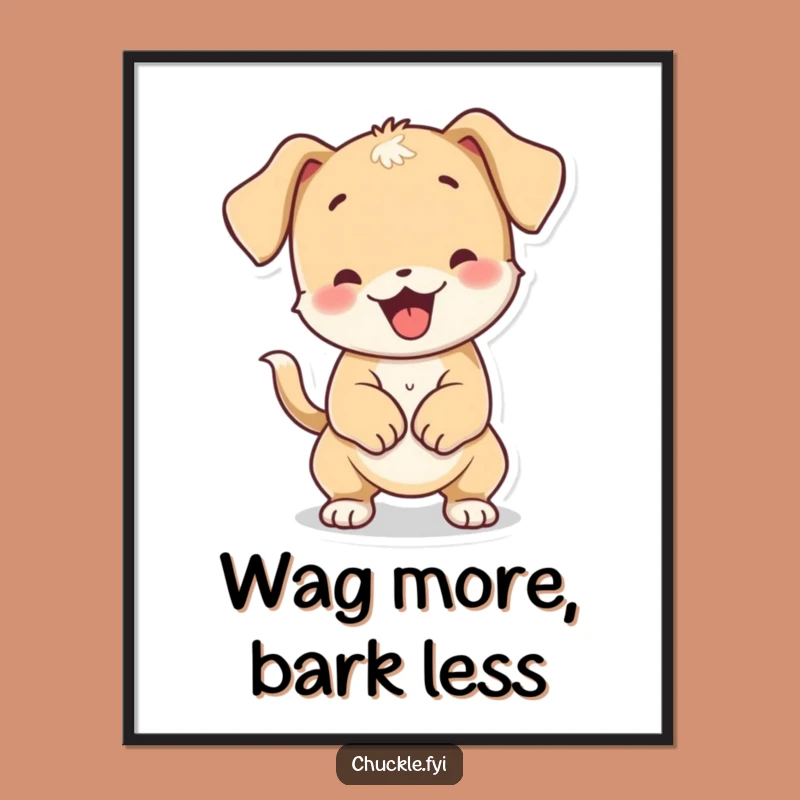 Free Printable Puppy Wall Art: Funny Wiggling Tail Downloadable Decor for Dog Lovers