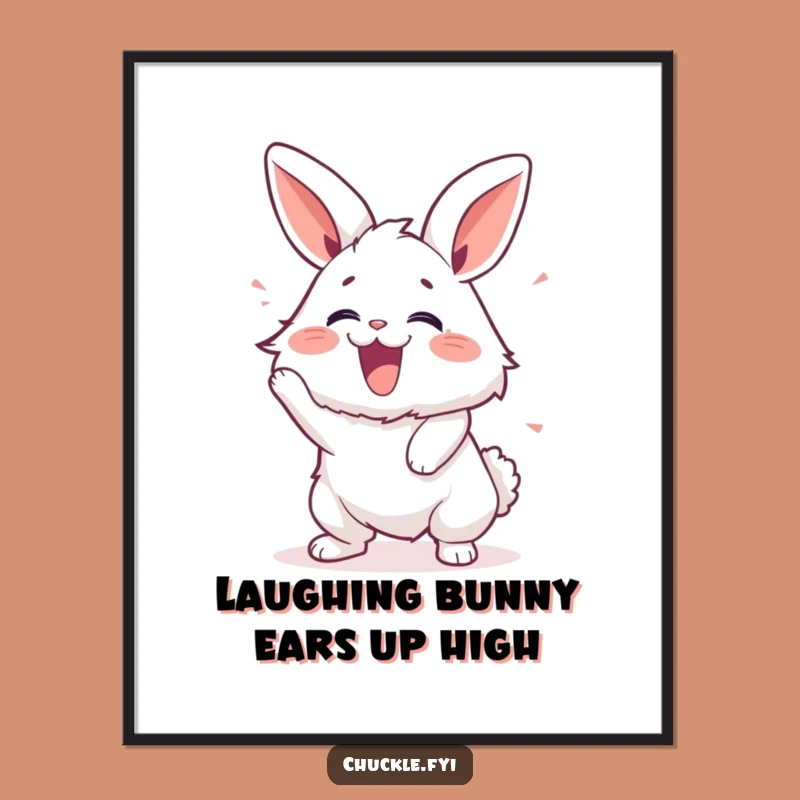 Free Printable Wall Art: Laughing Bunny Character, Funny Downloadable Decor