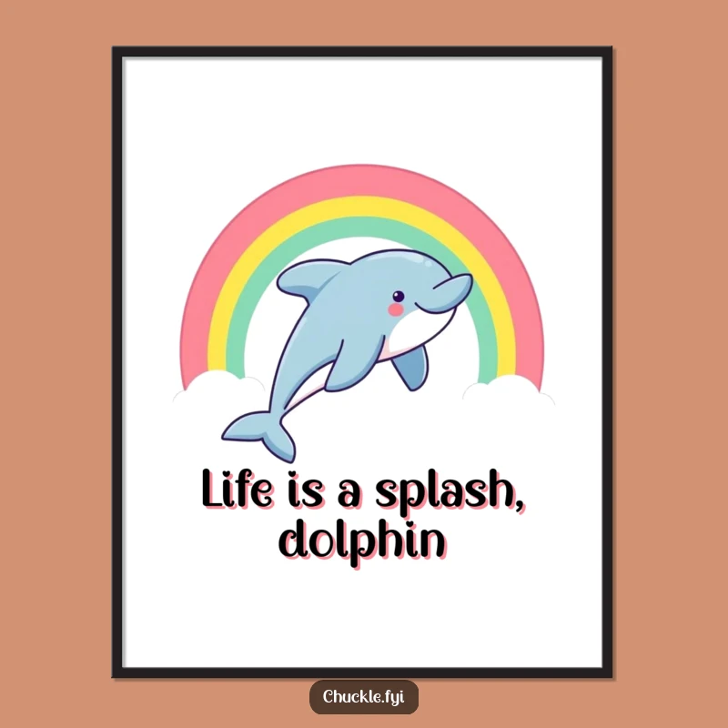 Free Printable Wall Art: Dolphin Rainbow Art, Uplifting Downloadable Decor for Happy Homes