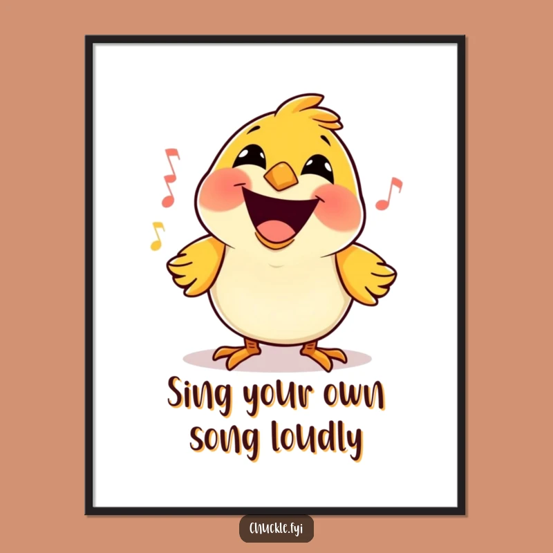 Funny Free Printable Wall Art: Singing Bird, Perfect Downloadable Decor