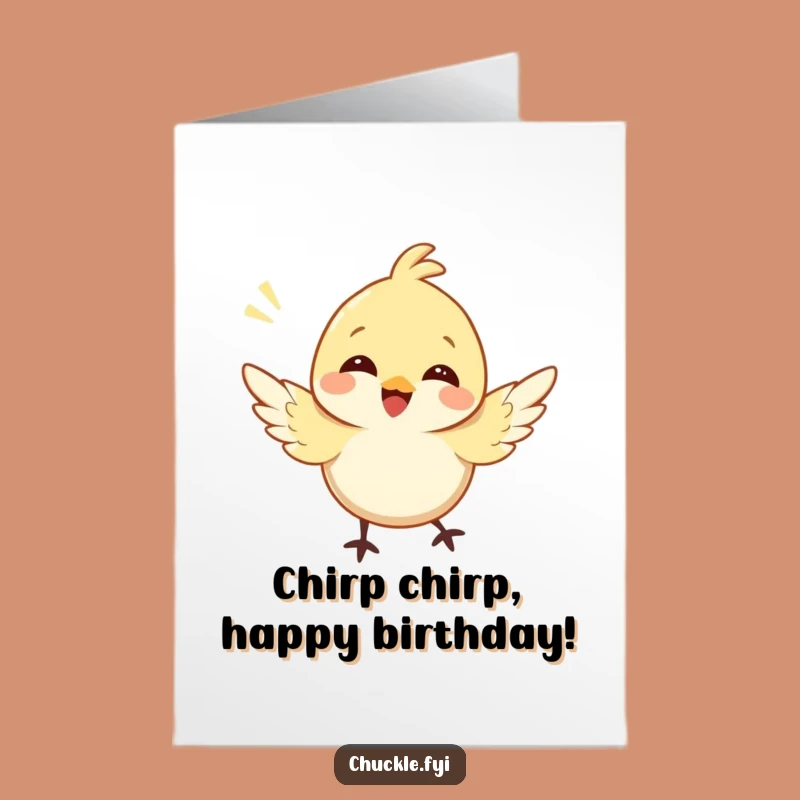 Free Printable Bird Birthday Card: Funny Chirping Wing Flutter Downloadable Gift