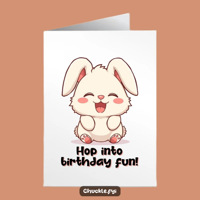 Free Printable Birthday Card: Giggle Bunny - Funny Floppy Ears Downloadable Gift!