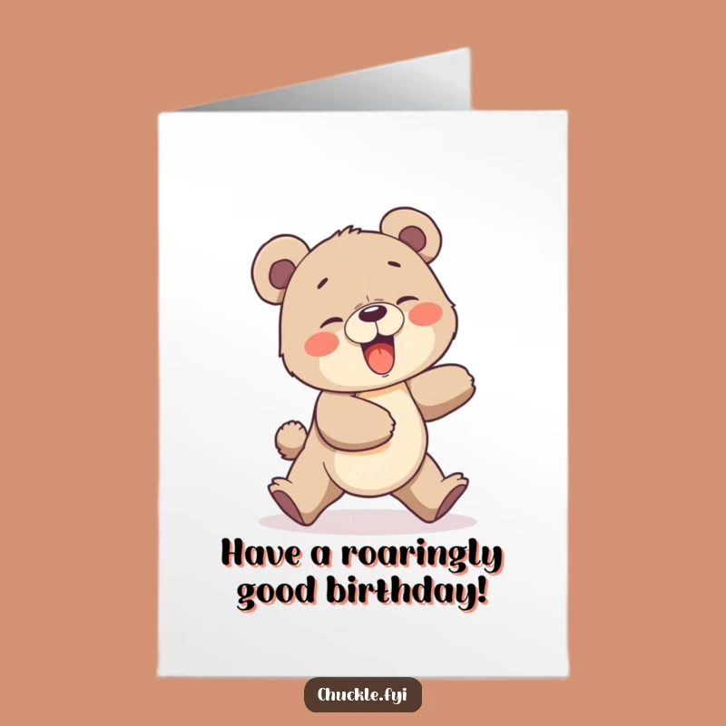 Free Printable Birthday Card: Giggling Bear Tail Chase Fun, Downloadable Birthday Gift!