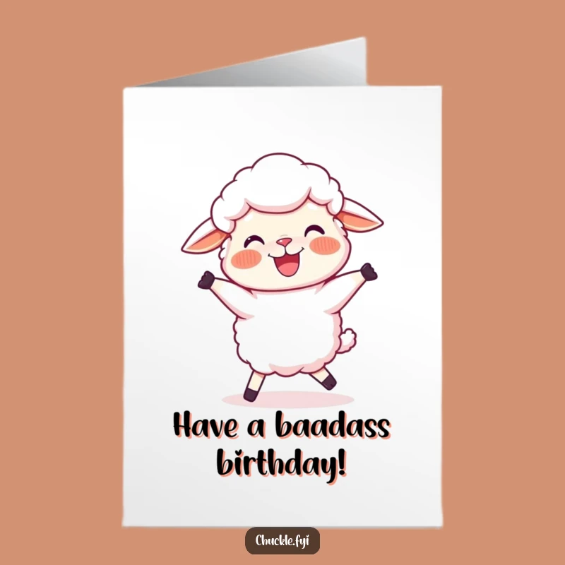 Free Printable Birthday Card: Joyful Sheep Dancing Printable Greeting, Funny Downloadable Gift