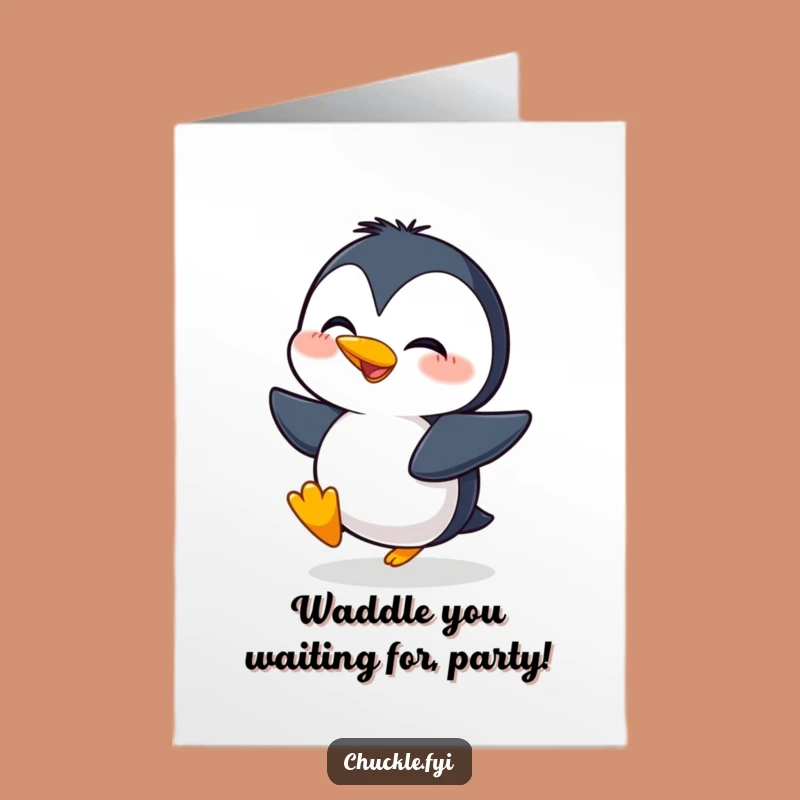 Free Printable Penguin Birthday Card: Giggling Waddler Funny Downloadable Gift