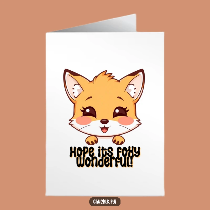 Free Printable Birthday Card: Curious Fox, Funny Downloadable Gift for a Sly Celebration