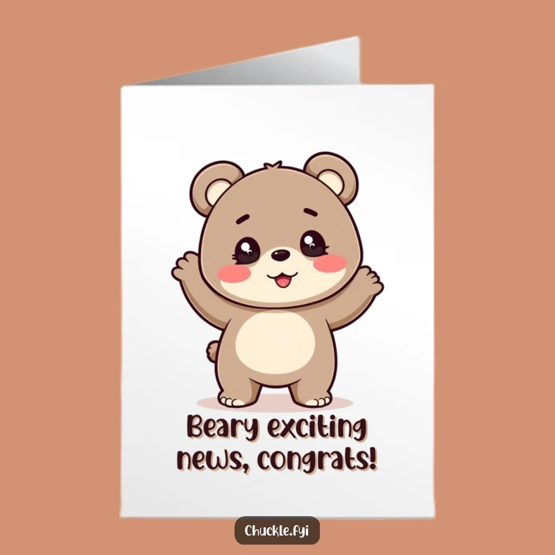 Free Printable Bear Cub Congrats Card - Bouncy, Joyful Downloadable for Success