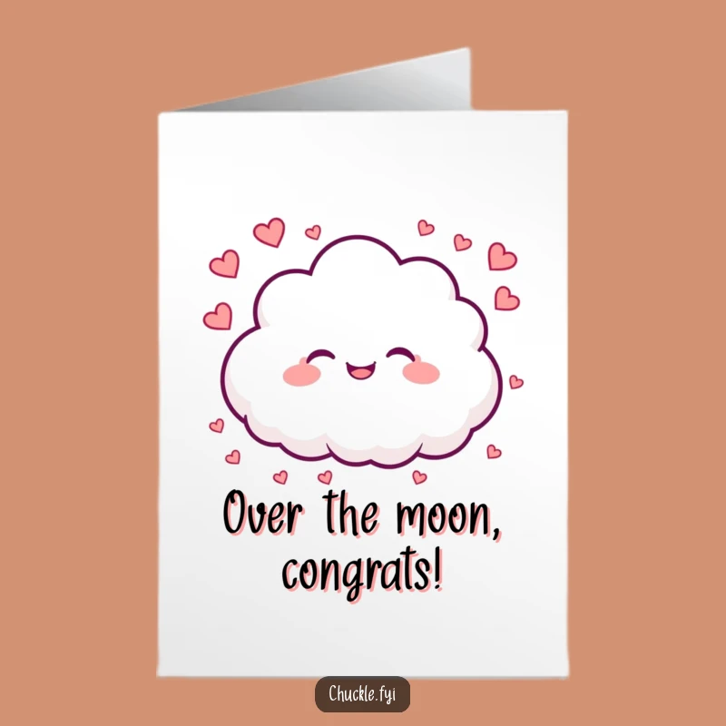 Free Printable Congrats Card: Heart Cloud, Perfect Downloadable Gift for Joyful Occasions