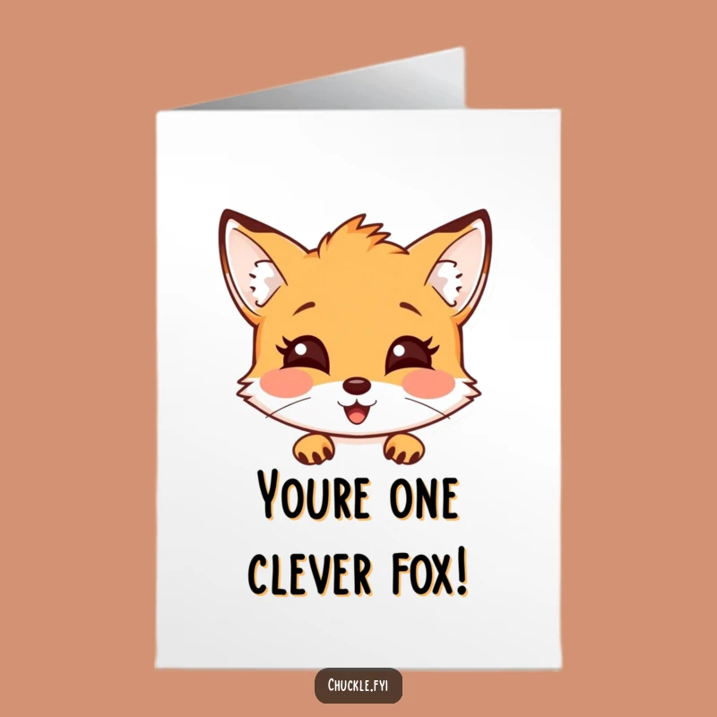 Free Printable Congrats Card: Peeking Fox, Clever Downloadable Gift for Big Achievements