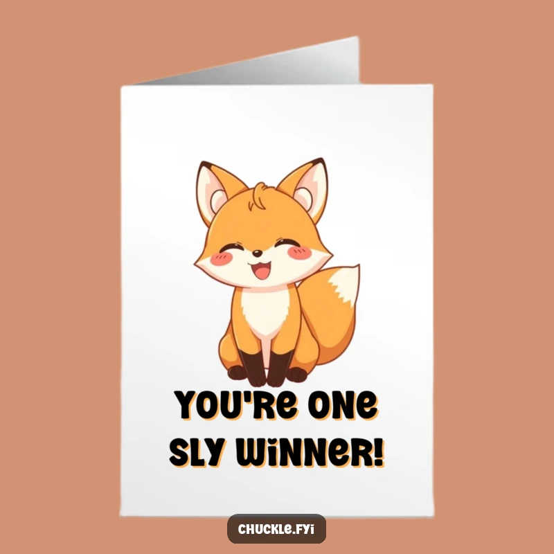 Free Printable Congratulations Card: Giggling Fox Tail Wags, Funny Downloadable Gift!