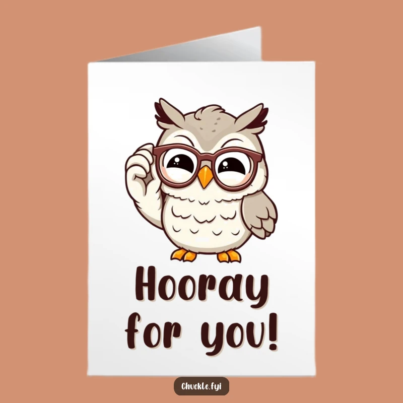Free Printable Owl Congrats Card: Knowing Grins for Your Success