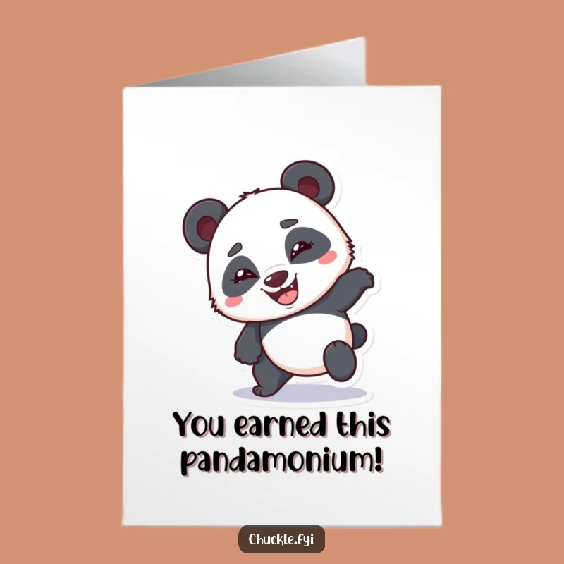 Free Printable Panda Congrats Card: Goofy Panda Falling, Funny Downloadable Gift