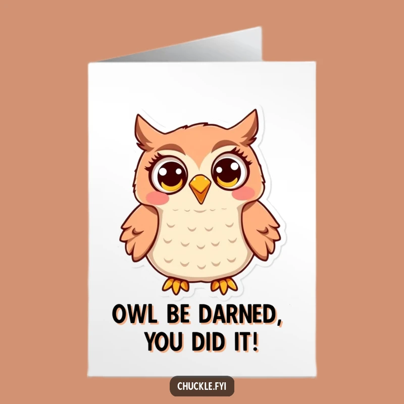 Free Printable Owl Congrats Card - Hooting Owl for Joyful Downloadable Wishes