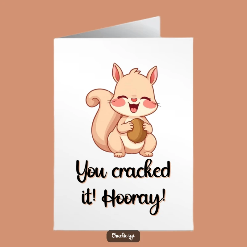 Free Printable Congrats Card: Giggling Squirrel Nutty Celebration Downloadable Gift