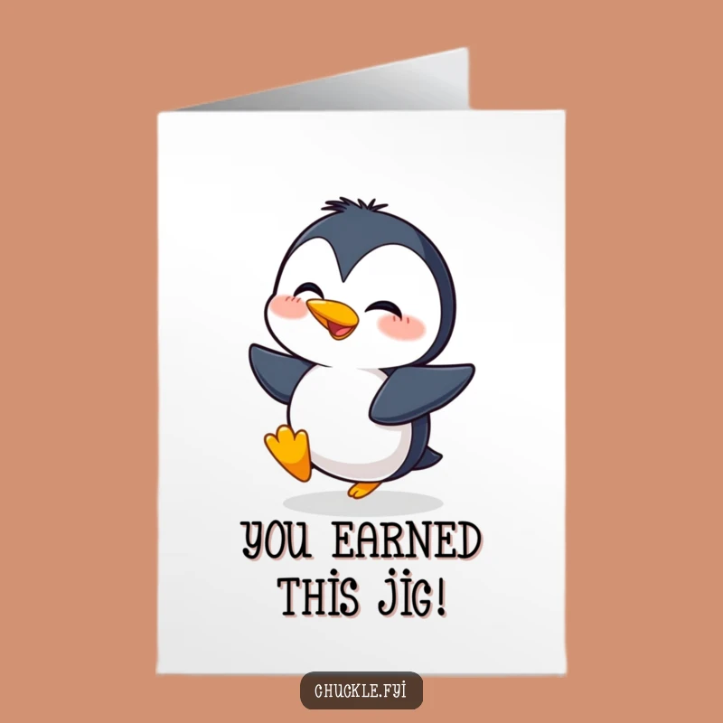 Free Printable Penguin Congrats Card: Giggling Waddler Funny Downloadable Gift