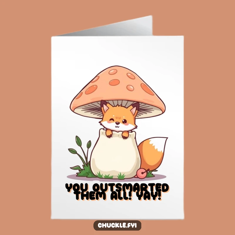 Free Printable Fox Congrats Card: Sly Peek at Your Success!