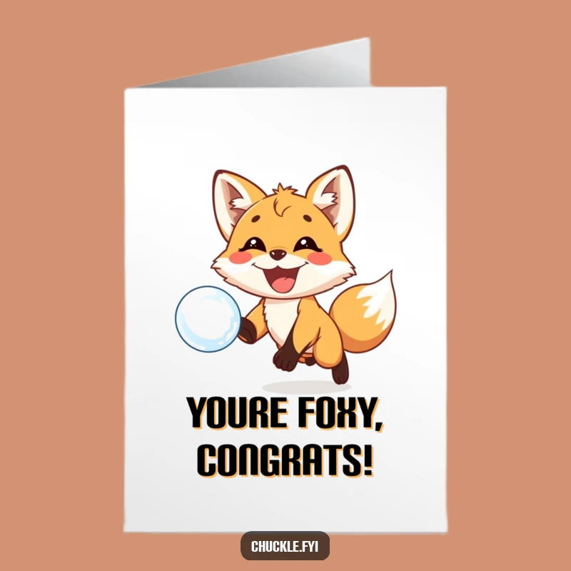 Free Printable Fox Cub Congrats Card - Grinning Chase, Downloadable Celebration
