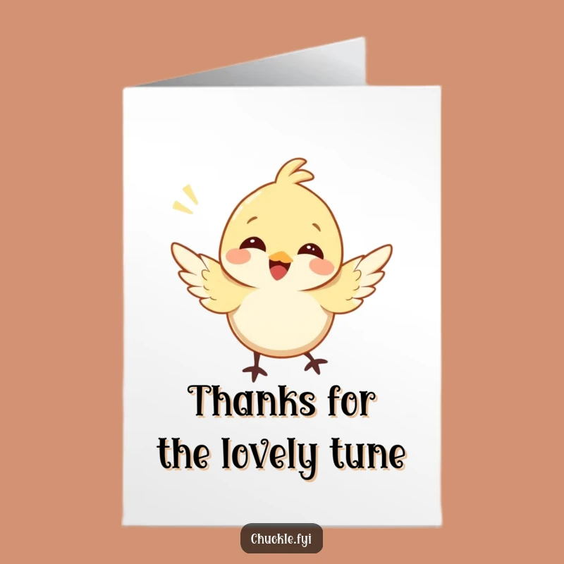 Free Printable Bird Thank You Card: Funny Chirping Wing Flutter Downloadable Gift