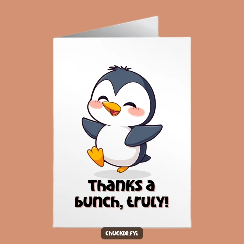 Free Printable Penguin Thank You Card: Giggling Waddler Funny Downloadable Gift