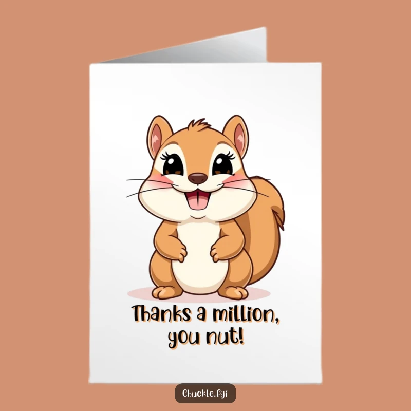 Free Printable Squirrel Bow Thank You Card - Funny Downloadable Appreciation