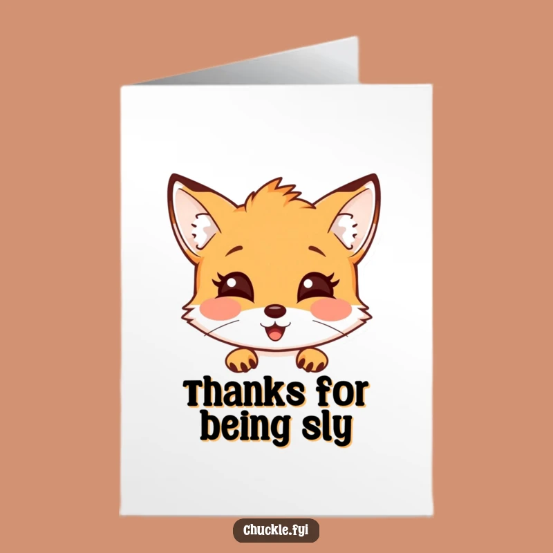 Free Printable Thank You Card: Fox Gratitude, Witty Downloadable Gift for Thanks