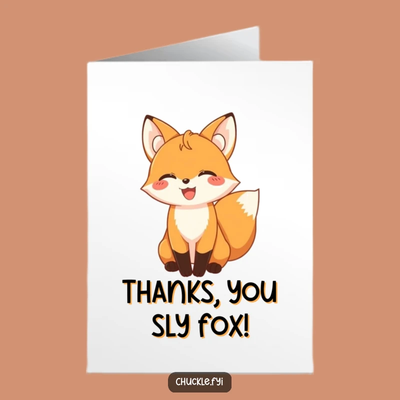 Free Printable Thank You Card: Giggling Fox Wags Tail, Funny Downloadable Gift!
