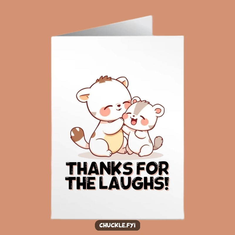 Free Printable Thank You Card: Ticklish Animals, Grateful Giggles Downloadable Gift