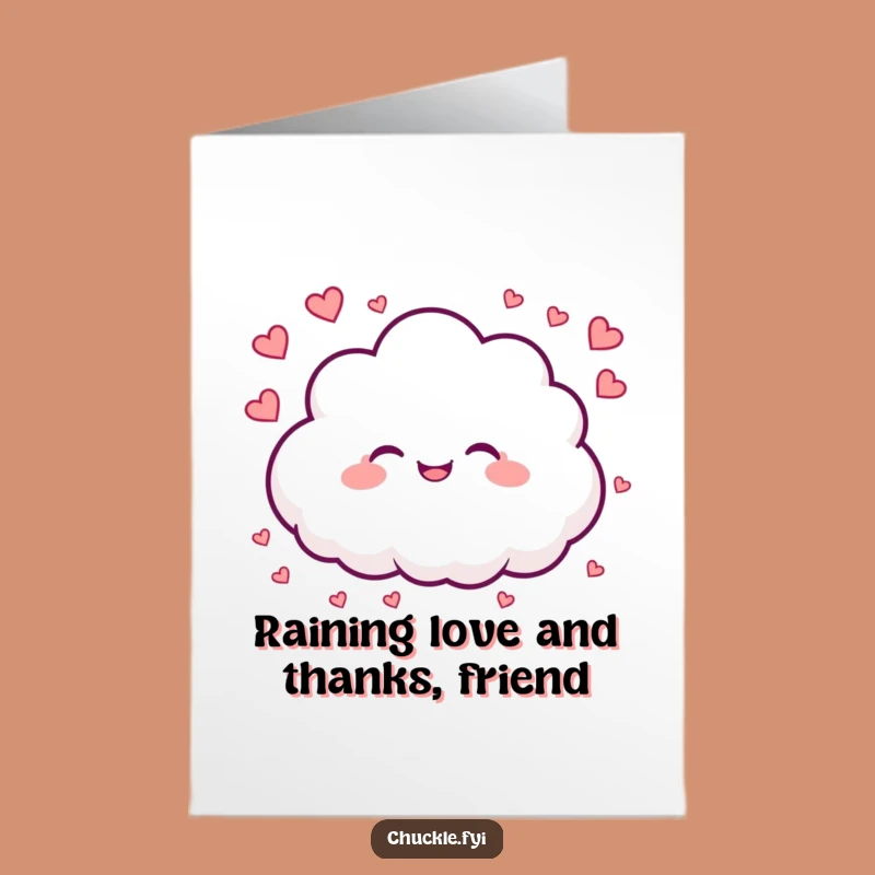 Free Printable Thank You Card: Heart Cloud, Sweet Downloadable Gift for Gratitude