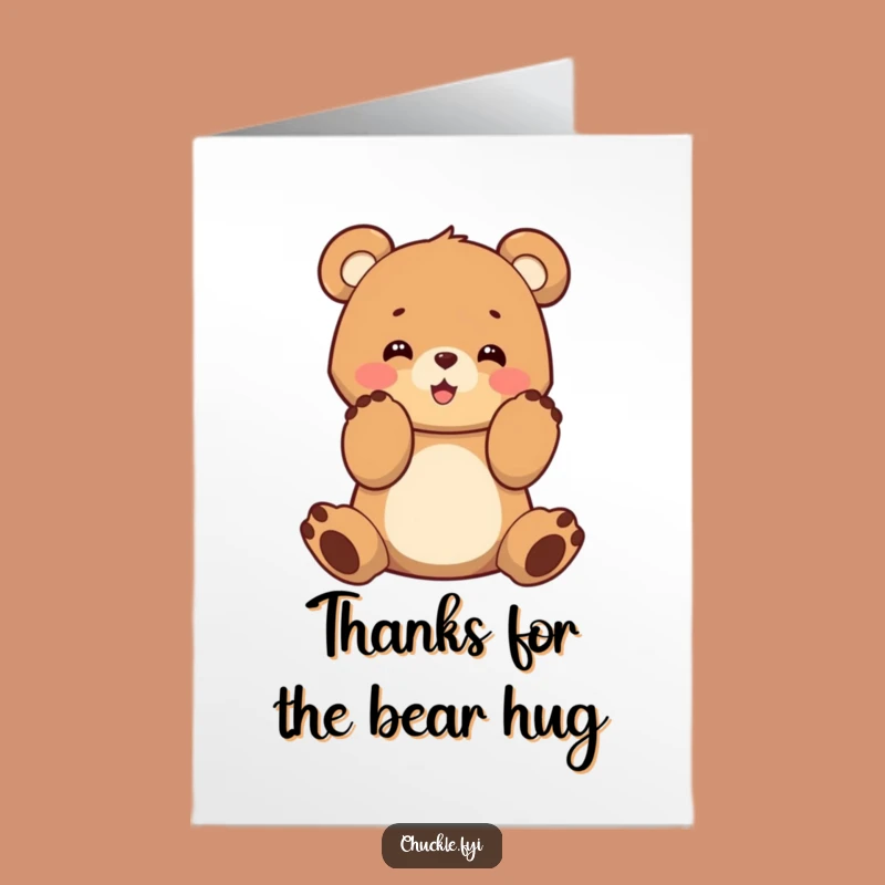 Free Printable Thank You Card: Bear Cub Clapping Thanks, Funny Downloadable Gift!