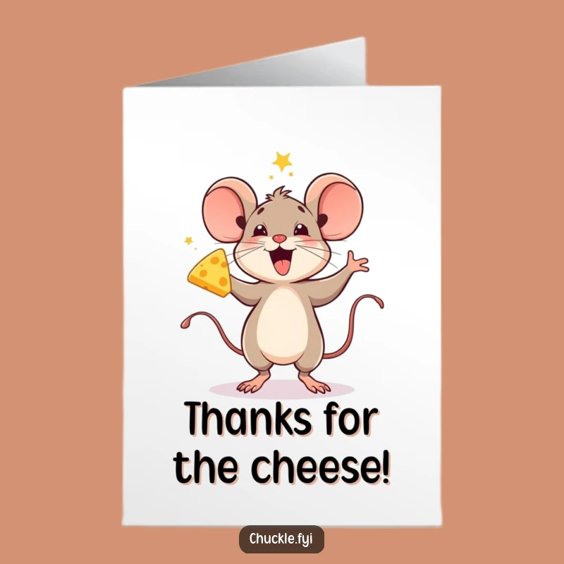 Free Printable Mouse Thank You Card: Jigging Cheesy Funny Downloadable Gift