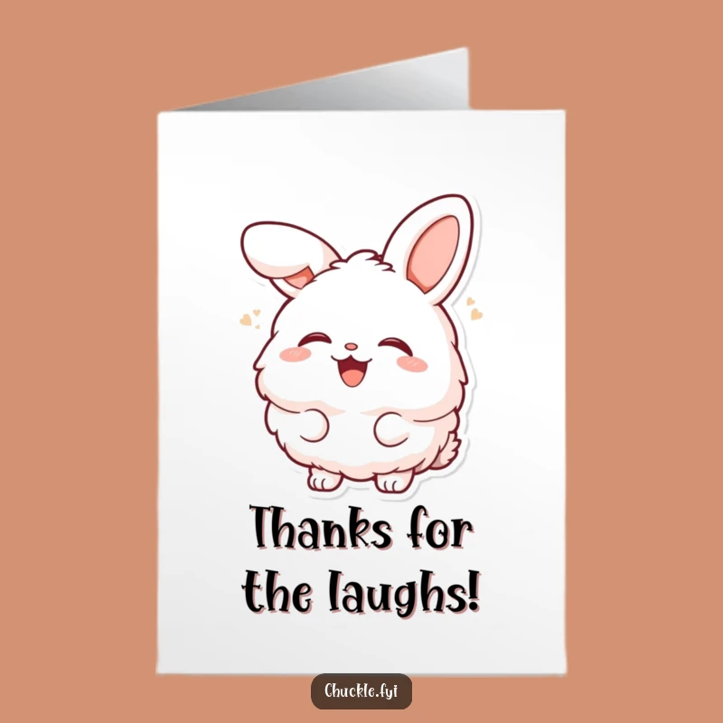 Free Printable Thank You Card: Laughing Bunny, Funny Downloadable Gift