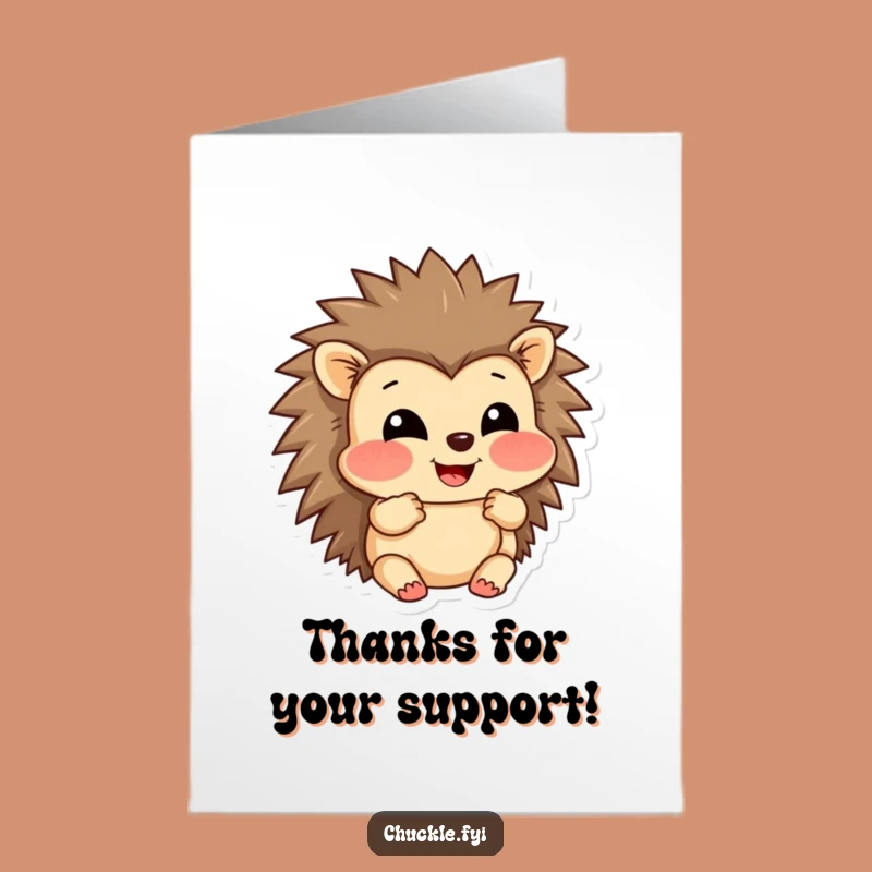 Charming Free Printable Thank You Card: Hedgehog Puffed Cheeks Funny Downloadable Gift